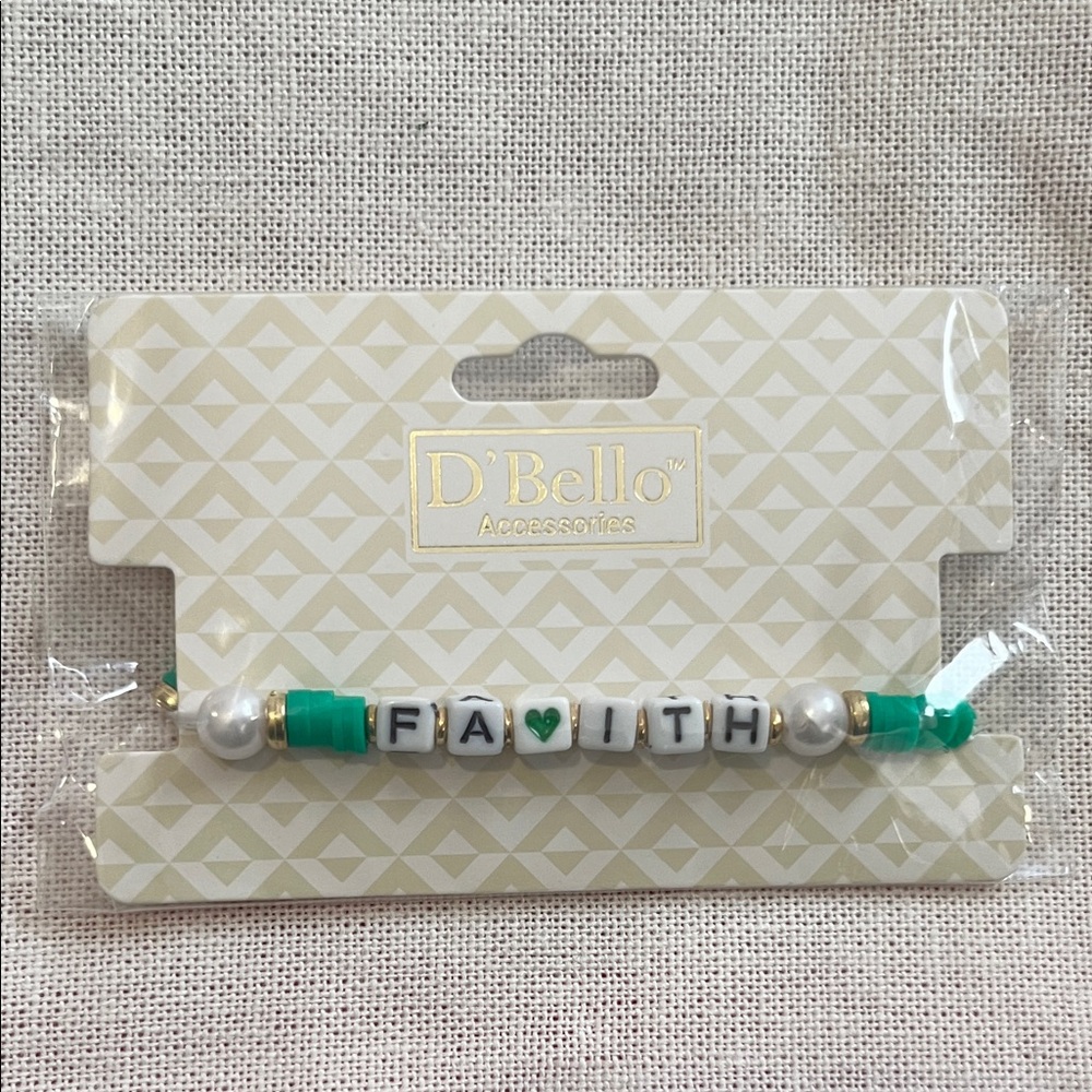 Faith Bracelet - Green and White